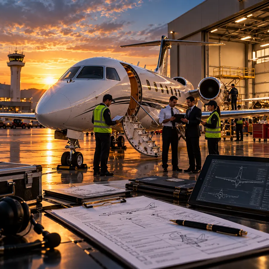 Inspección y entrega de una aeronave en plataforma